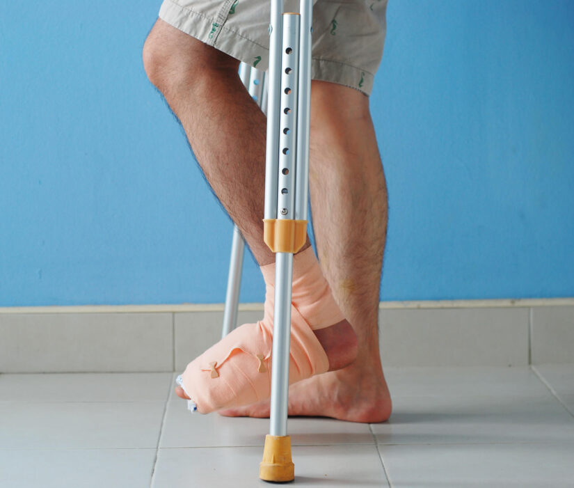 Person on crutches